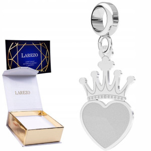 Charms wiszący Korona Serce Crown srebro 925