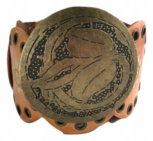 PASEK-KÓŁKA DAMSKI pomarańczowy SZEROKI 8 cm SKÓRA