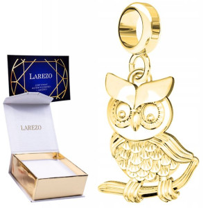 Charms wiszący złoty Sowa Ptak srebro 925