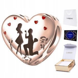 Charms Zaręczyny LOVE różowe złoto srebro 925