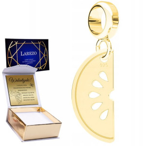 Charms złoty + GRAWER Arbuz Owoc srebro 925