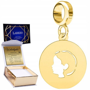 Charms złoty + GRAWER Chłopczyk srebro 925