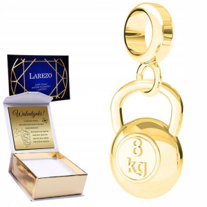 Charms złoty + GRAWER Ciężarek Kettlebell 925