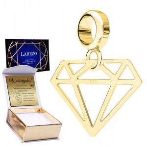 Charms złoty + GRAWER Diament srebro 925