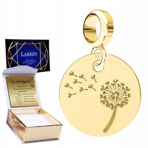 Charms złoty + GRAWER Dmuchawiec srebro