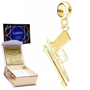 Charms złoty + GRAWER Duży Pistolet srebro