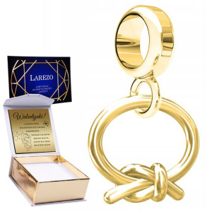 Charms złoty + GRAWER Pętelka srebro 925