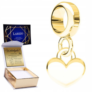 Charms złoty + GRAWER Serce srebro 925
