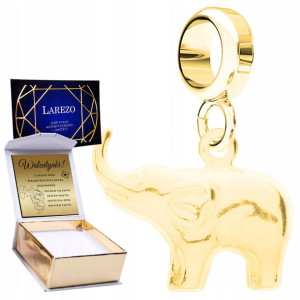 Charms złoty + GRAWER Słoń 925 zawieszka