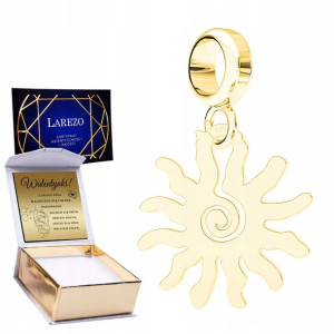 Charms złoty + GRAWER Słońce srebro 925