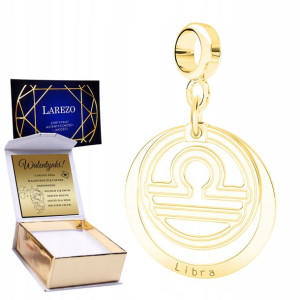 Charms złoty + GRAWER Zodiak Waga srebro
