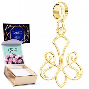 Charms złoty + NADRUK Ażurowy srebro 925