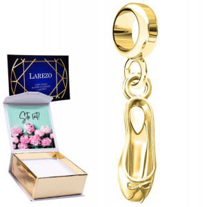 Charms złoty + NADRUK Baletka srebro 925