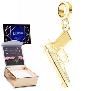 Charms złoty + NADRUK Duży Pistolet srebro