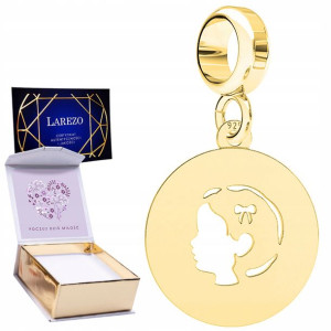 Charms złoty + NADRUK Dziewczynka srebro 925