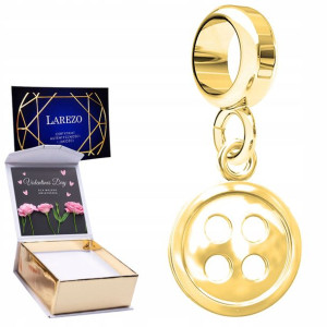 Charms złoty + NADRUK Guzik srebro 925