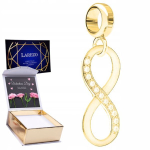 Charms złoty + NADRUK Infinity srebro 925