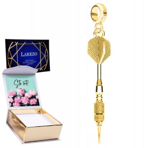 Charms złoty + NADRUK Lotka Rzutka Darts 925
