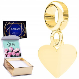 Charms złoty + NADRUK Mini Serce srebro 925