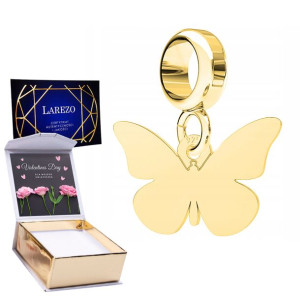 Charms złoty + NADRUK Motyl Owad srebro 925