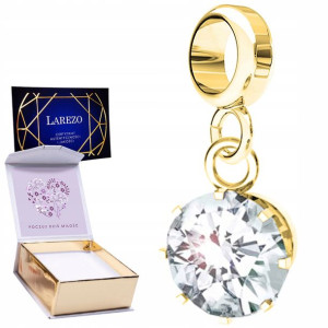Charms złoty + NADRUK Okrągły srebro 925