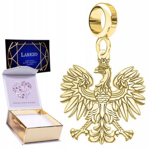 Charms złoty + NADRUK Orzeł Godło srebro