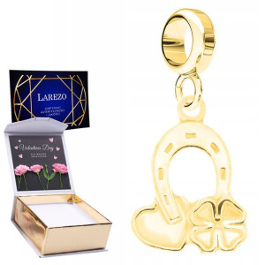 Charms złoty + NADRUK Podkowa srebro 925