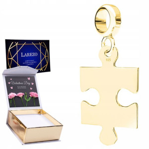Charms złoty + NADRUK Puzzel srebro