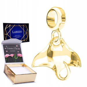 Charms złoty + NADRUK Płaszczka srebro 925