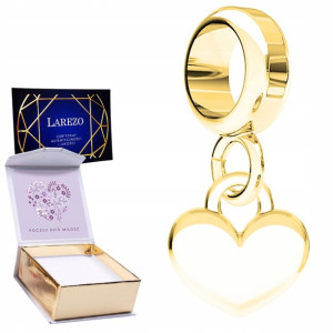 Charms złoty + NADRUK Serce srebro 925
