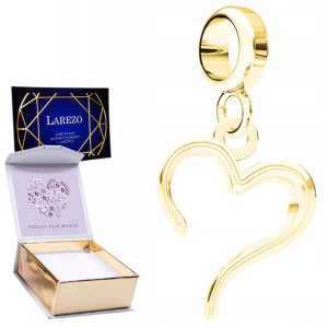 Charms złoty + NADRUK Serce srebro 925