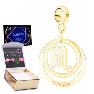 Charms złoty + NADRUK Skorpion srebro