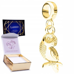 Charms złoty + NADRUK Sowa Sówka srebro 925