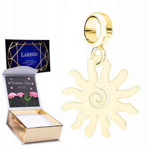Charms złoty + NADRUK Słońce srebro 925
