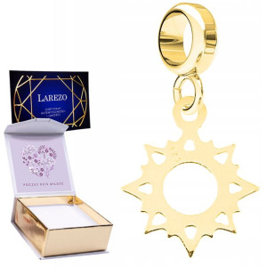 Charms złoty + NADRUK Słońce srebro 925