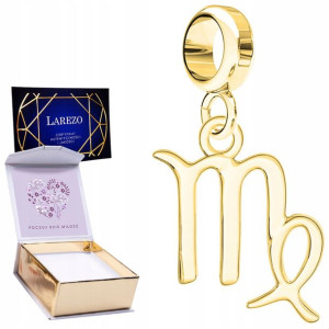 Charms złoty + NADRUK znak zodiaku Panna 925