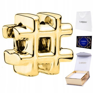 Charms złoty Hasztag # Hashtag srebro 925