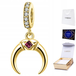 Charms złoty Księżyc Cyrkonia Moon srebro 925