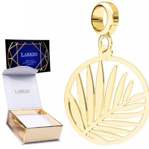 Charms złoty Liście Palmy srebro 925