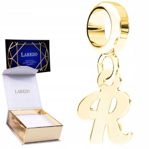 Charms złoty Literka R srebro 925