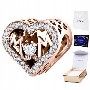 Charms złoty Mom Mama różowe złoto srebro 925