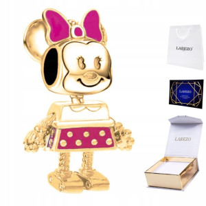 Charms złoty Myszka Minnie srebro 925