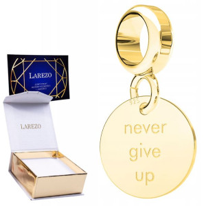 Charms złoty Never Give Up srebro 925