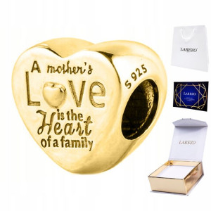 Charms złoty Serce Love Miłość srebro 925