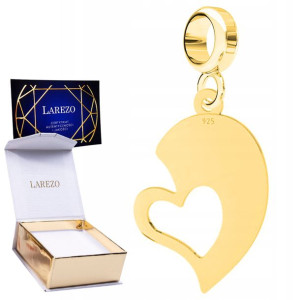 Charms złoty Serce Love srebro 925