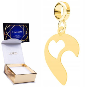 Charms złoty Serce Love srebro 925