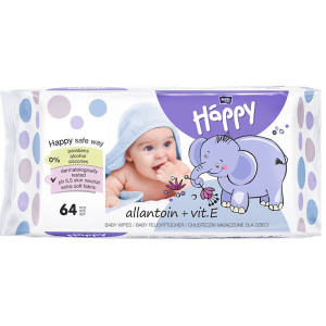 Bella Baby Happy, chusteczki z alantoiną i witaminą E, 64 szt.