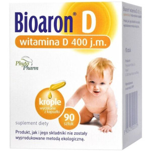 Bioaron D,  400 j.m., witamina D, krople wyciskane z kapsułki, 90 szt.