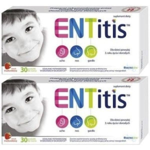 ENTitis, pastylki do ssania, smak truskawkowy, 60 szt.