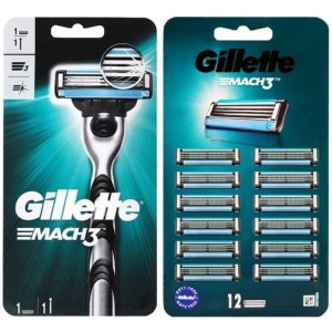 Gillette Mach 3 wkłady do maszynki, 13 szt. + maszynka do golenia, 1 szt.